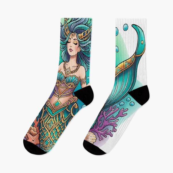 Item preview, Modern Mermaid – Colorful and Ornamental Tattoo Illustration designed and sold by  Ojo de Lilith.