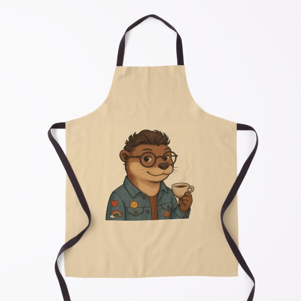 Item preview, Hipster Otter Enjoying Coffee designed and sold by Veil Studio.