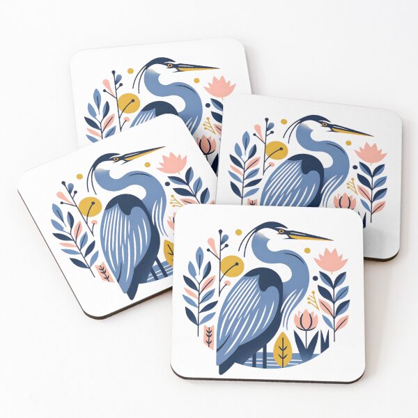 Item preview, Abstract Floral Great Blue Heron designed and sold by TheAnimalZ00.