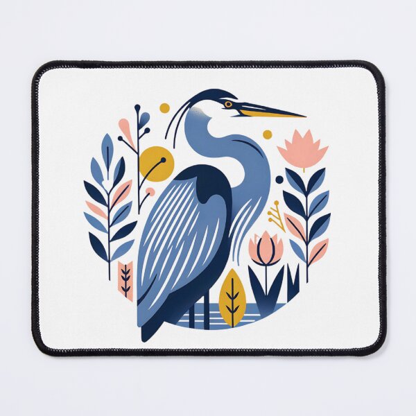 Item preview, Abstract Floral Great Blue Heron designed and sold by TheAnimalZ00.
