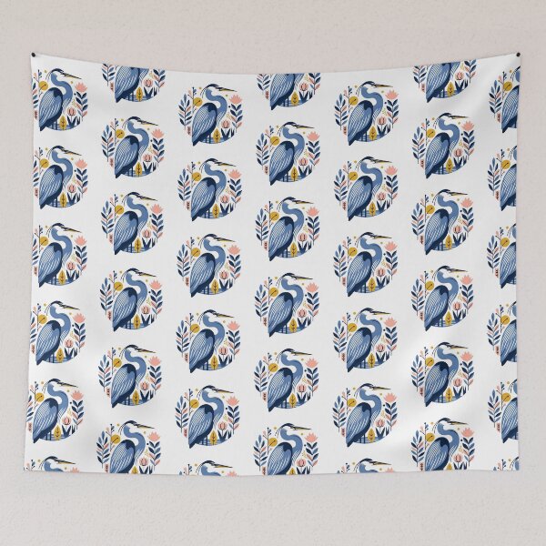 Item preview, Abstract Floral Great Blue Heron designed and sold by TheAnimalZ00.