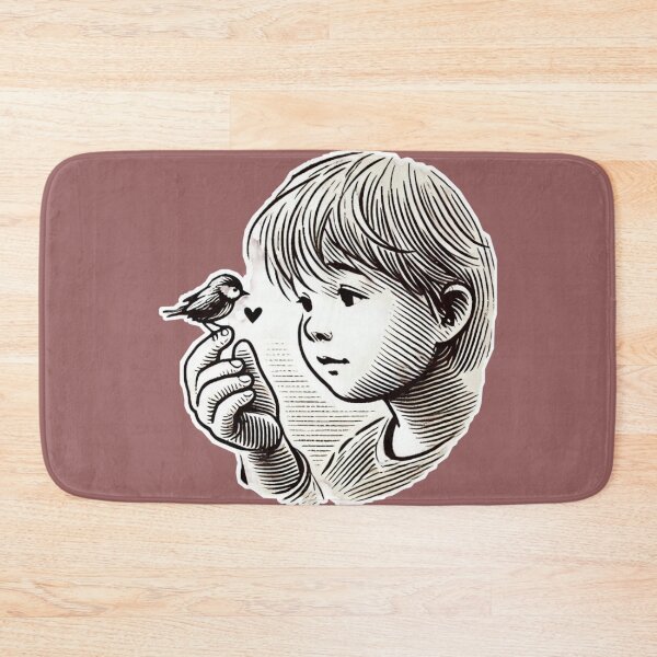 Item preview, Whispers of Innocence – Child and Bird Emotional Sketch Art designed and sold by Just Meaningful.