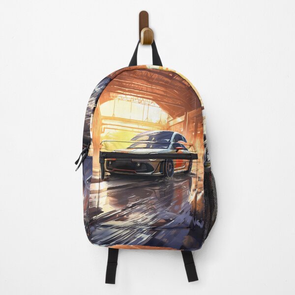 Item preview, Aggressive Hatchback Car Reflected On Shiny Industrial Workshop Surface designed and sold by RevUpDesign.