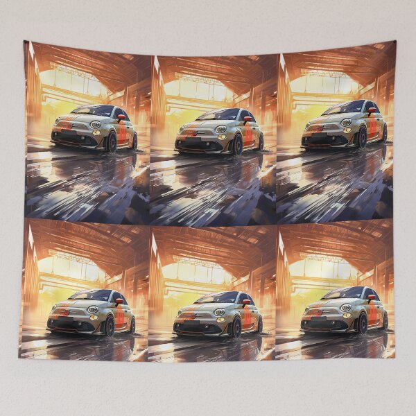 Item preview, Aggressive Hatchback Car Reflected On Shiny Industrial Workshop Surface designed and sold by RevUpDesign.