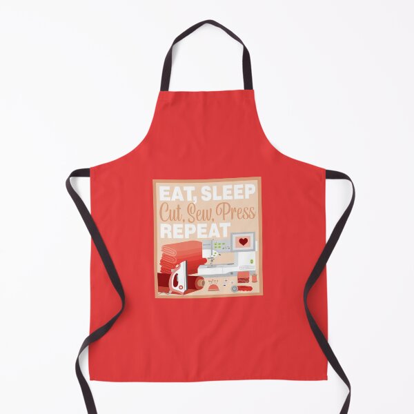 Item preview, Eat Sleep Repeat Quilting - Embroidery Machine - RED designed and sold by StellarFX.