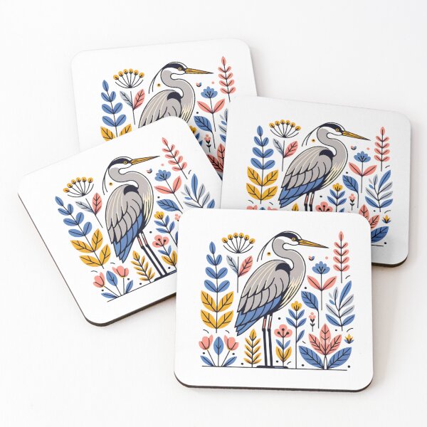 Item preview, Great Blue Heron Floral Art designed and sold by TheAnimalZ00.
