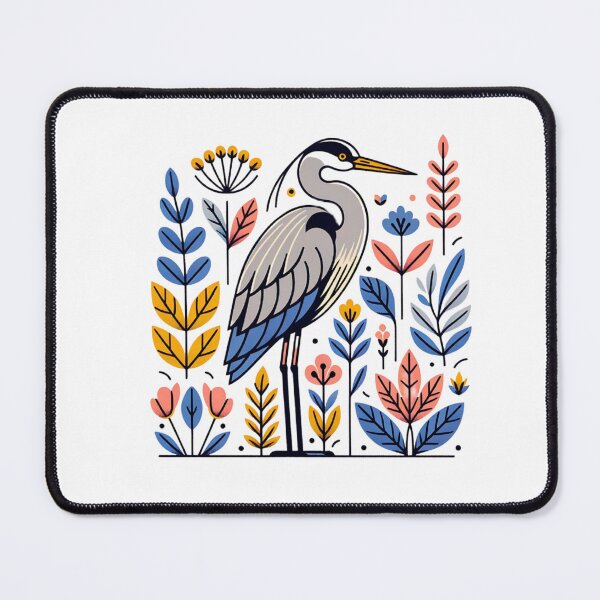 Item preview, Great Blue Heron Floral Art designed and sold by TheAnimalZ00.