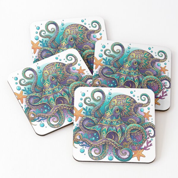 Item preview, Pulpo Ornamental – Ilustración Tatuaje Colorido y Detallado designed and sold by Ojo de Lilith.