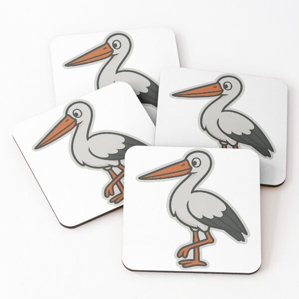 Item preview, Stork – Playful Cartoon White Bird designed and sold by Dark Side of The Merch.