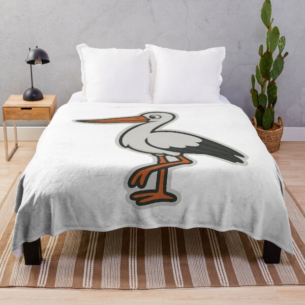 Item preview, Stork – Playful Cartoon White Bird designed and sold by Dark Side of The Merch.