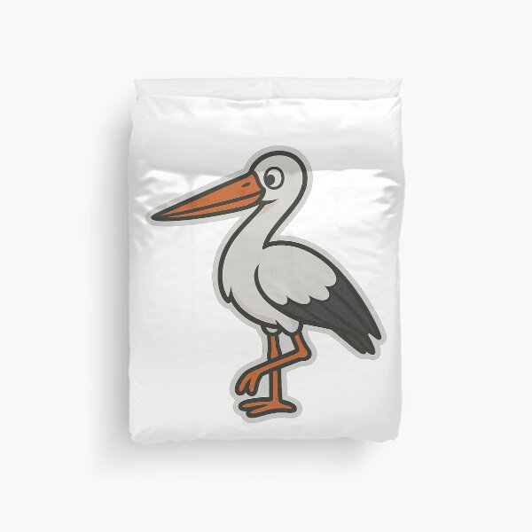 Item preview, Stork – Playful Cartoon White Bird designed and sold by Dark Side of The Merch.