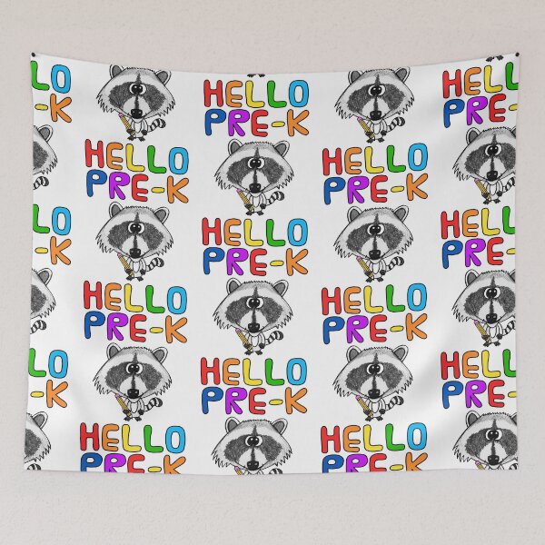 Item preview, Hello Pre-K Raccoon, Elementary Teacher, First Day Of School designed and sold by doodlerob.