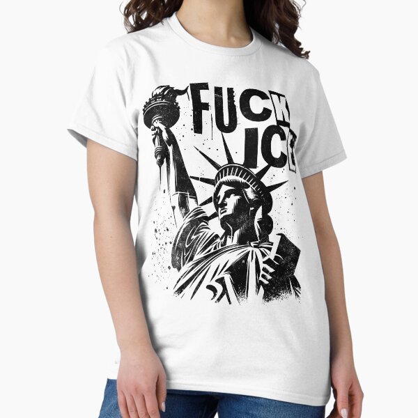 Artikel-Vorschau von Retro 70er FUCK ICE Protest Unterstützung Einwanderer Freiheit Liberty Rally, designt und verkauft von zptees.