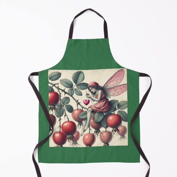 Item preview, Rosehip Fairy Healing Heart - Vintage Botanical Folklore Illustration designed and sold by Estelle Printworks.