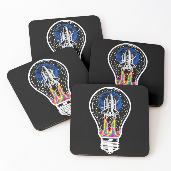Item preview, Spaceship in a lightbulb brings color to space | Colorful Illustrations designed and sold by ProdbyNiECO.