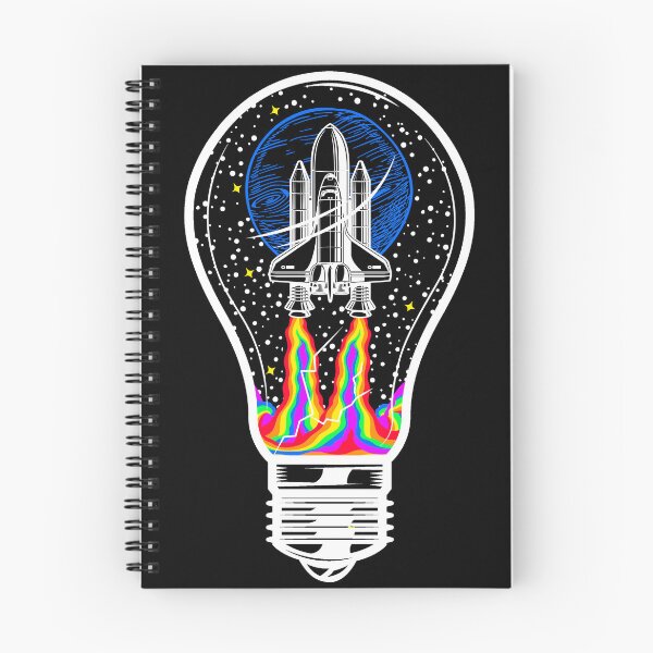 Item preview, Spaceship in a lightbulb brings color to space | Colorful Illustrations designed and sold by ProdbyNiECO.
