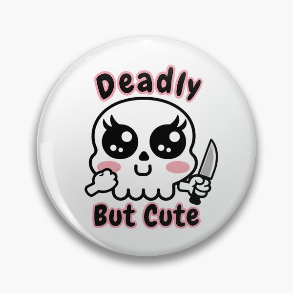Item preview, Deadly But Cute Skull with Knife, Kawaii Goth Funny Skeleton designed and sold by dmr studio.
