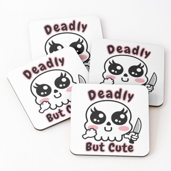 Item preview, Deadly But Cute Skull with Knife, Kawaii Goth Funny Skeleton designed and sold by dmr studio.