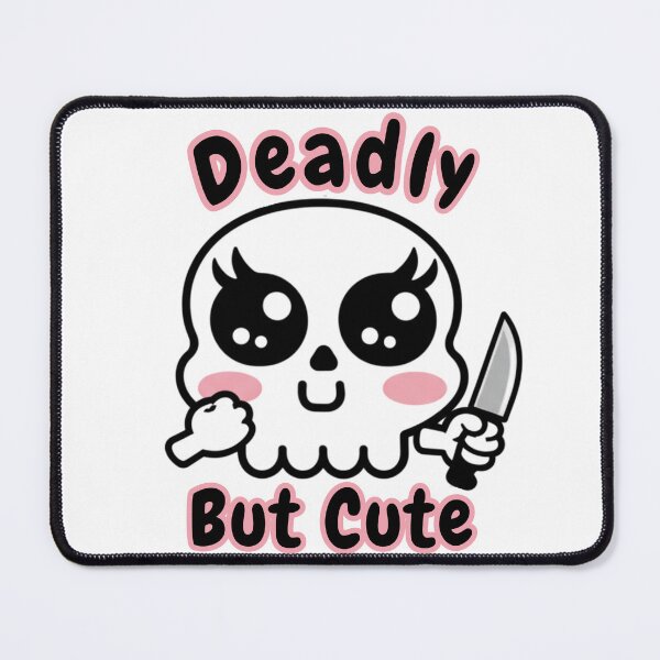 Item preview, Deadly But Cute Skull with Knife, Kawaii Goth Funny Skeleton designed and sold by dmr studio.