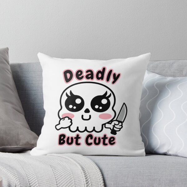 Item preview, Deadly But Cute Skull with Knife, Kawaii Goth Funny Skeleton designed and sold by dmr studio.
