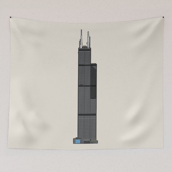 Item preview, Willis Tower Chicago Architectural Illustration (Outlined) designed and sold by archetype prints.