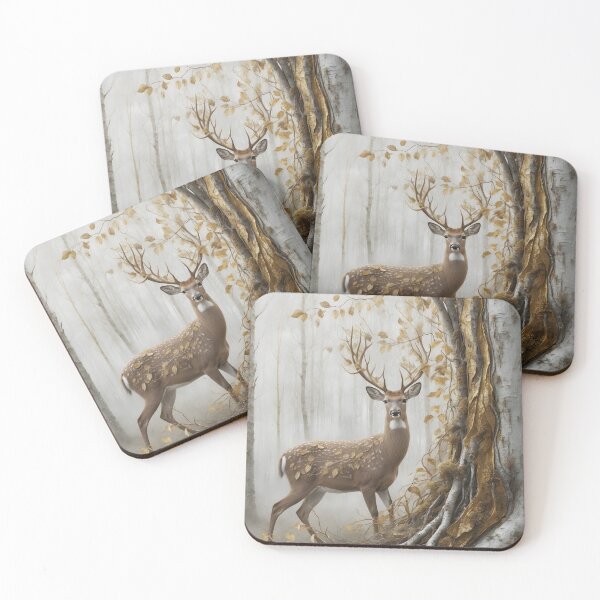 Item preview, Veinbound Deer – Forest Majesty & Golden Stillness by LaLi Designs designed and sold by LaLi-Designs.