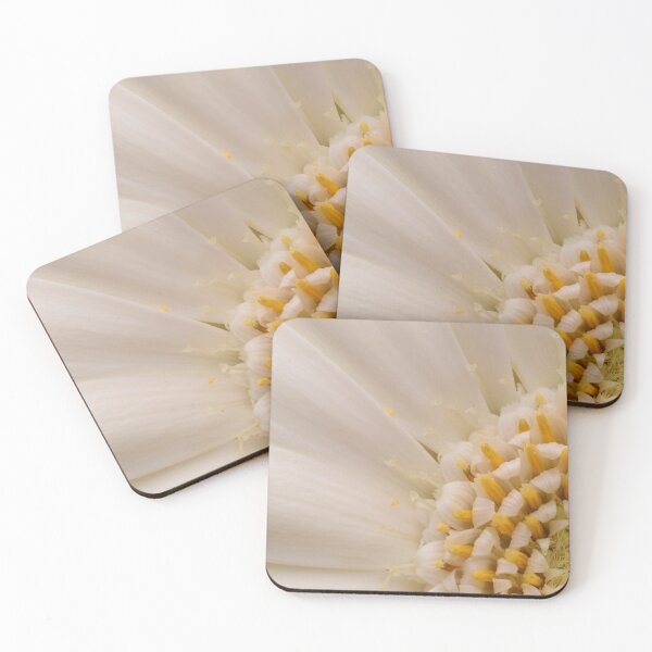 Item preview, White Gerbera Daisy Core – Macro Elegance in Petal and Pollen designed and sold by Goiko7Margarita.