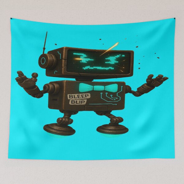 Item preview, Blip Retro Robot Sci-Fi Alien Cartoon Merch designed and sold by Pixel-Grease.