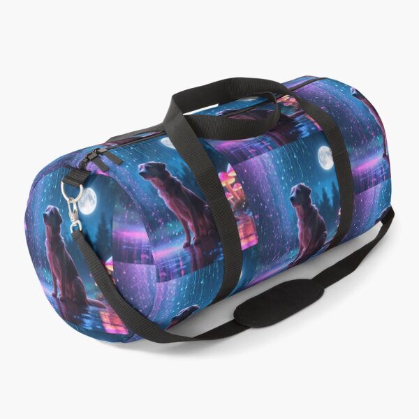 Item preview, A Dog Sitting Under A Colorful Sky With Raindrops & A Fullmoon  designed and sold by Sam-DesignMart.