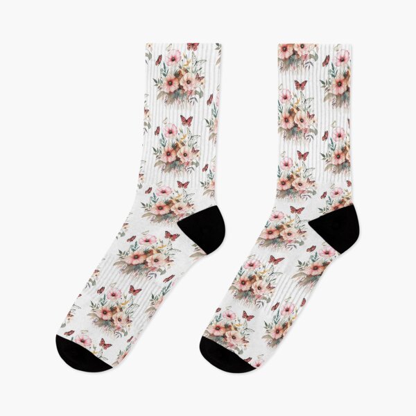 Item preview, Floral Butterfly Watercolor, Nature Lover Pattern, Spring Floral Picture, Garden Party Picture, Gift for Her, Boho Chic Style designed and sold by Lusie.