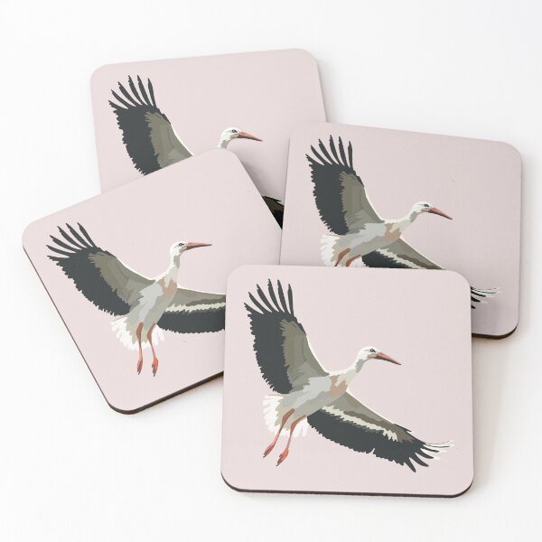 Item preview, W is for White Stork, White Stork – Elegant Migratory Bird Wildlife Design designed and sold by PrettylittlepastelUk.