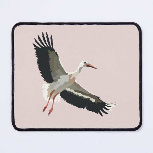 Item preview, W is for White Stork, White Stork – Elegant Migratory Bird Wildlife Design designed and sold by PrettylittlepastelUk.