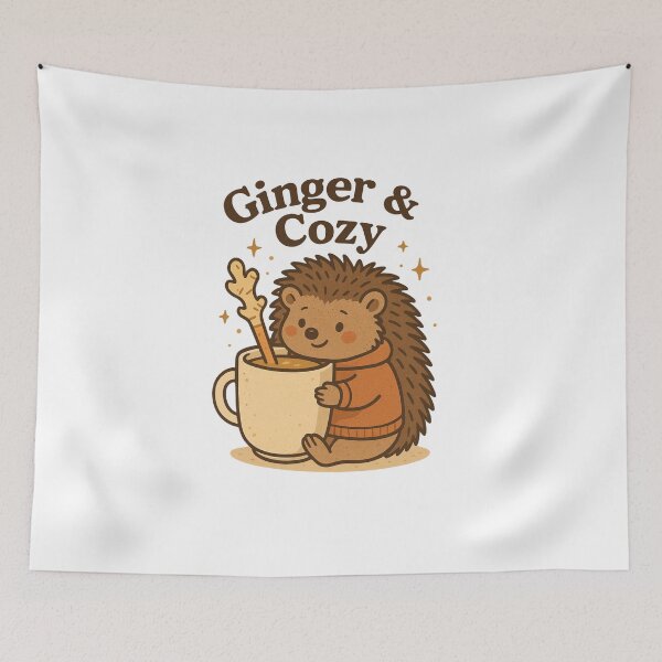 Item preview, Cozy Hedgehog with Coffee | Cute Coffee Lover Design designed and sold by VeroChaos.