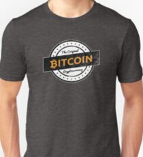 Bitcoin The Original Cryptocurrency Vintage Style Logo Unisex T-Shirt