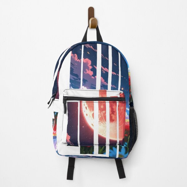 Item preview, "Crimson Moon Dreamscape – Anime Girl in Blooming Field" designed and sold by KomoFrames.
