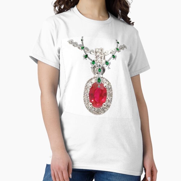 Item preview, Regal Ruby & Emerald Drop Necklace – Luxury Gemstone Pendant designed and sold by DailyPromotions.