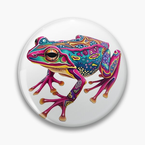 Item preview, Frog Artistic Colorful Painting black pattern designed and sold by BeebooDesign.