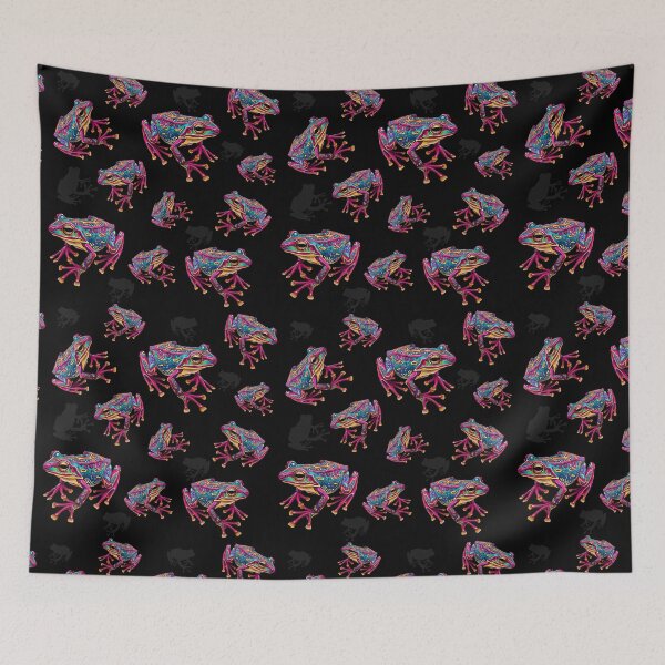 Item preview, Frog Artistic Colorful Painting black pattern designed and sold by BeebooDesign.