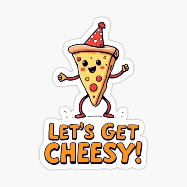 Item preview, Let’s Get Cheesy – Funny Pizza Party Design designed and sold by SwedishValhalla.