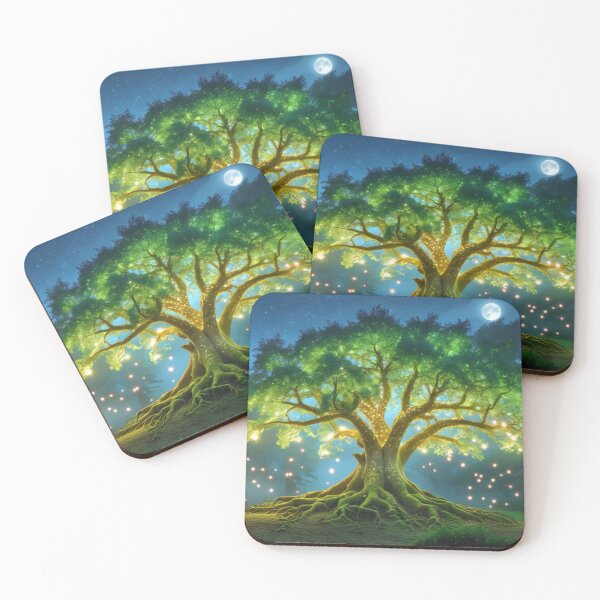 Item preview, Colorful Oak Tree With Full Moon Classical designed and sold by Sam-DesignMart.