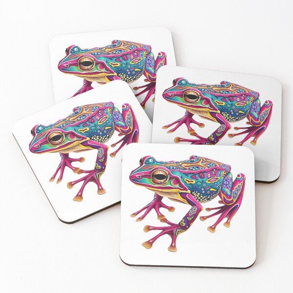 Item preview, Frog Artistic Colorful Painting green pattern designed and sold by BeebooDesign.