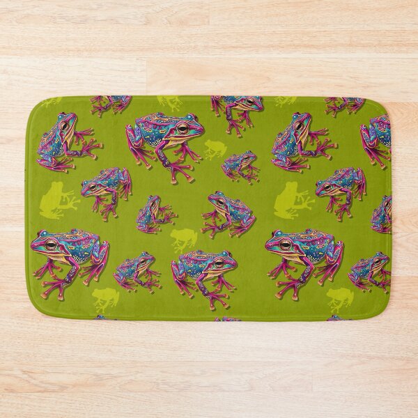 Item preview, Frog Artistic Colorful Painting green pattern designed and sold by BeebooDesign.