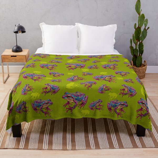 Item preview, Frog Artistic Colorful Painting green pattern designed and sold by BeebooDesign.