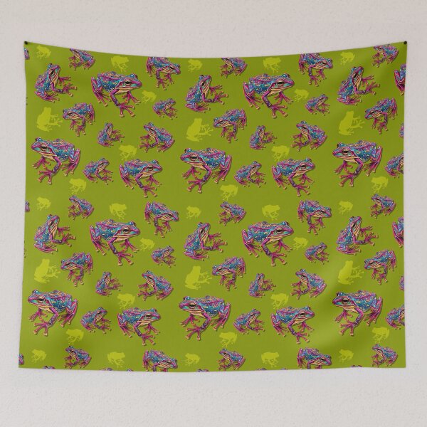 Item preview, Frog Artistic Colorful Painting green pattern designed and sold by BeebooDesign.