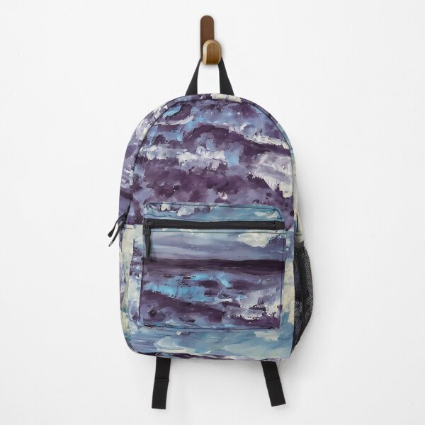 Item preview, Stormy Ocean Waves - Seascape Painting in Blue and Purple designed and sold by Resonance Frequency.