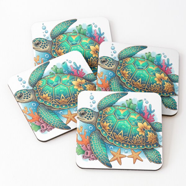 Item preview, Ornamental Sea Turtle – Colorful and Detailed Tattoo Illustration designed and sold by  Ojo de Lilith.
