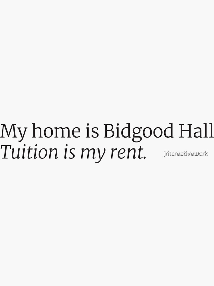 "Bidgood Hall Home" Sticker by jrhcreativework Redbubble