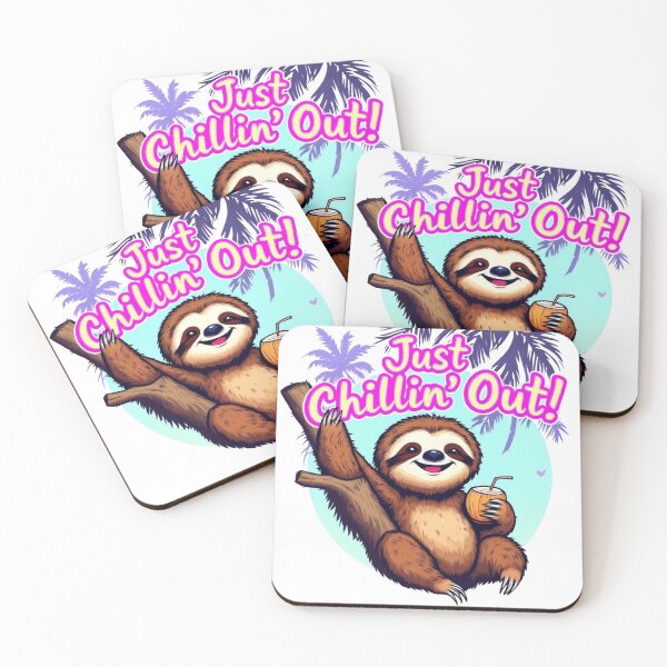 Item preview, Just Chillin’ Out – Relaxed Sloth Tropical Design designed and sold by SwedishValhalla.