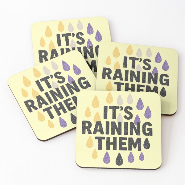 Item preview, It's Raining THEM - Non-binary pride (for light colors) designed and sold by Oh, the HORROR!.