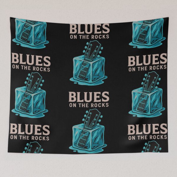 Item preview, Blues On The Rocks – Iced Guitar Headstock Vintage Art  designed and sold by DireBlaze.